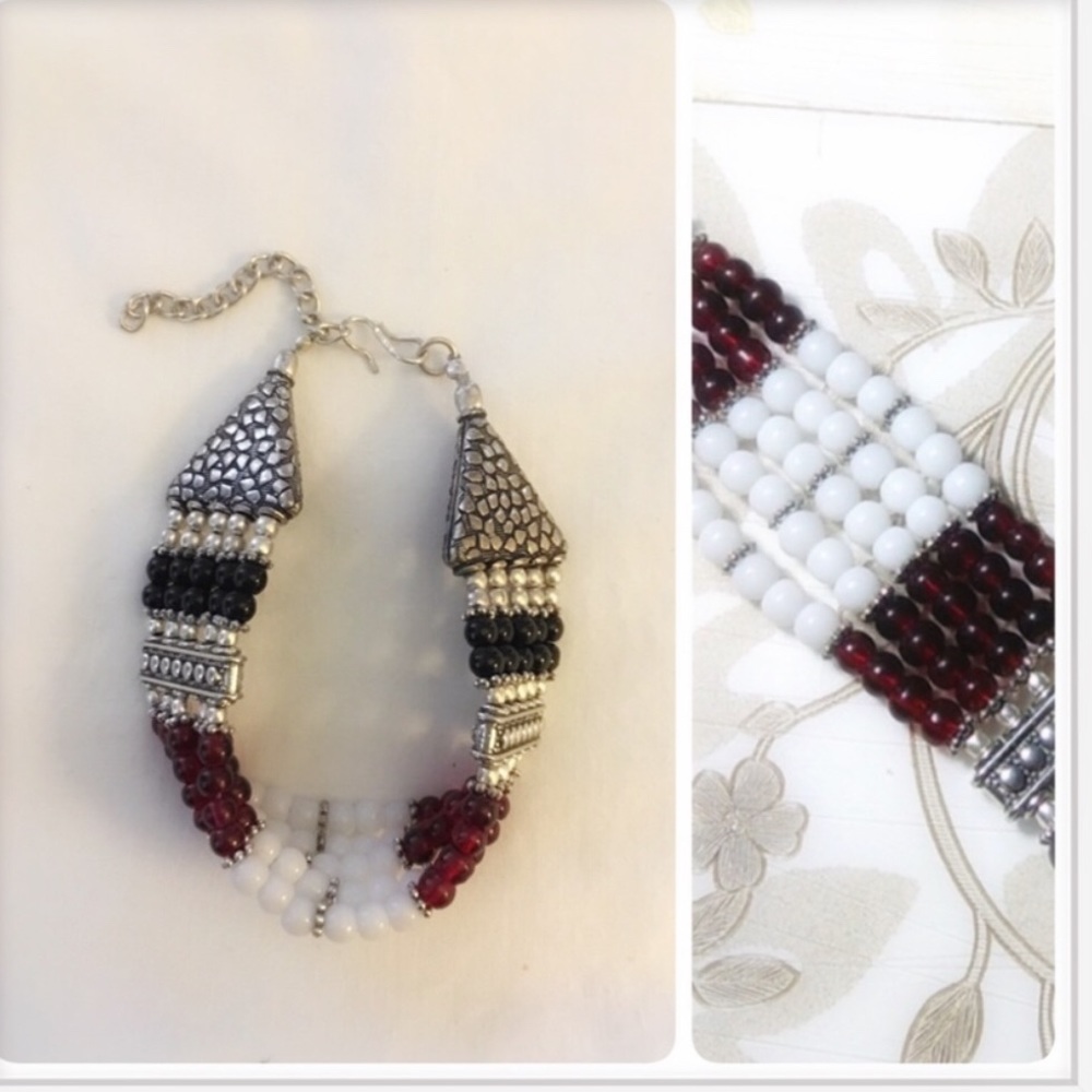 Garnet and Onyx Gemstone Sterling Silver Plated
